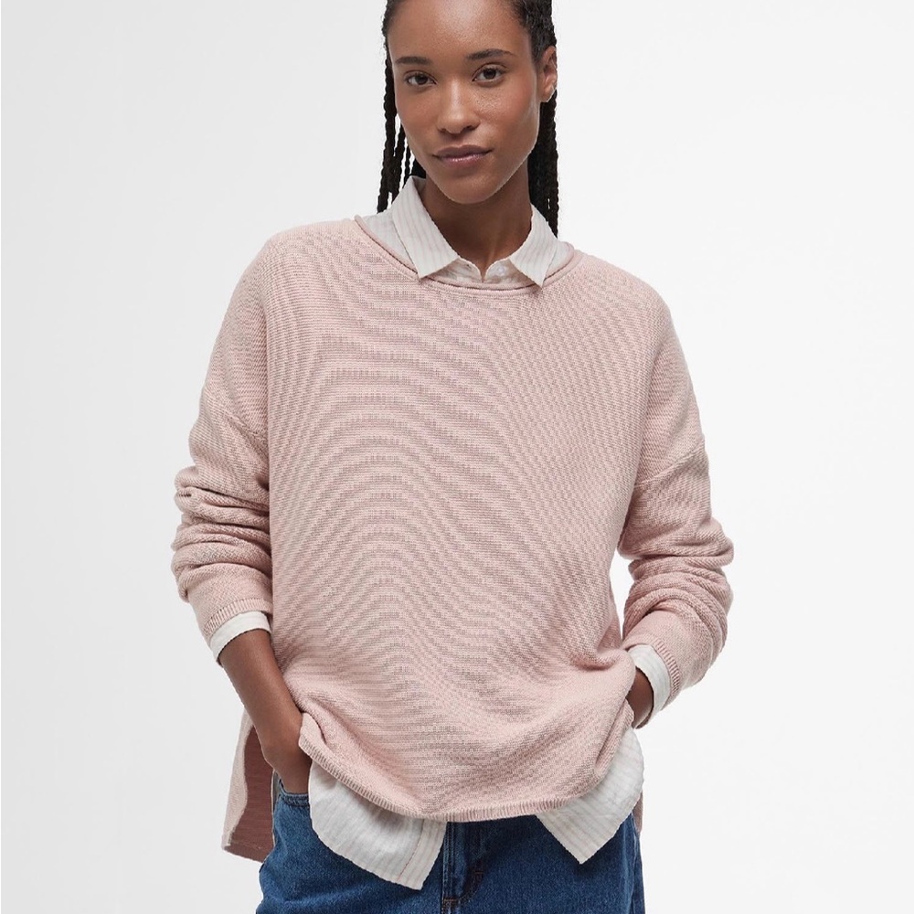 Barbour Soft Pink Crew Neck Sweater
